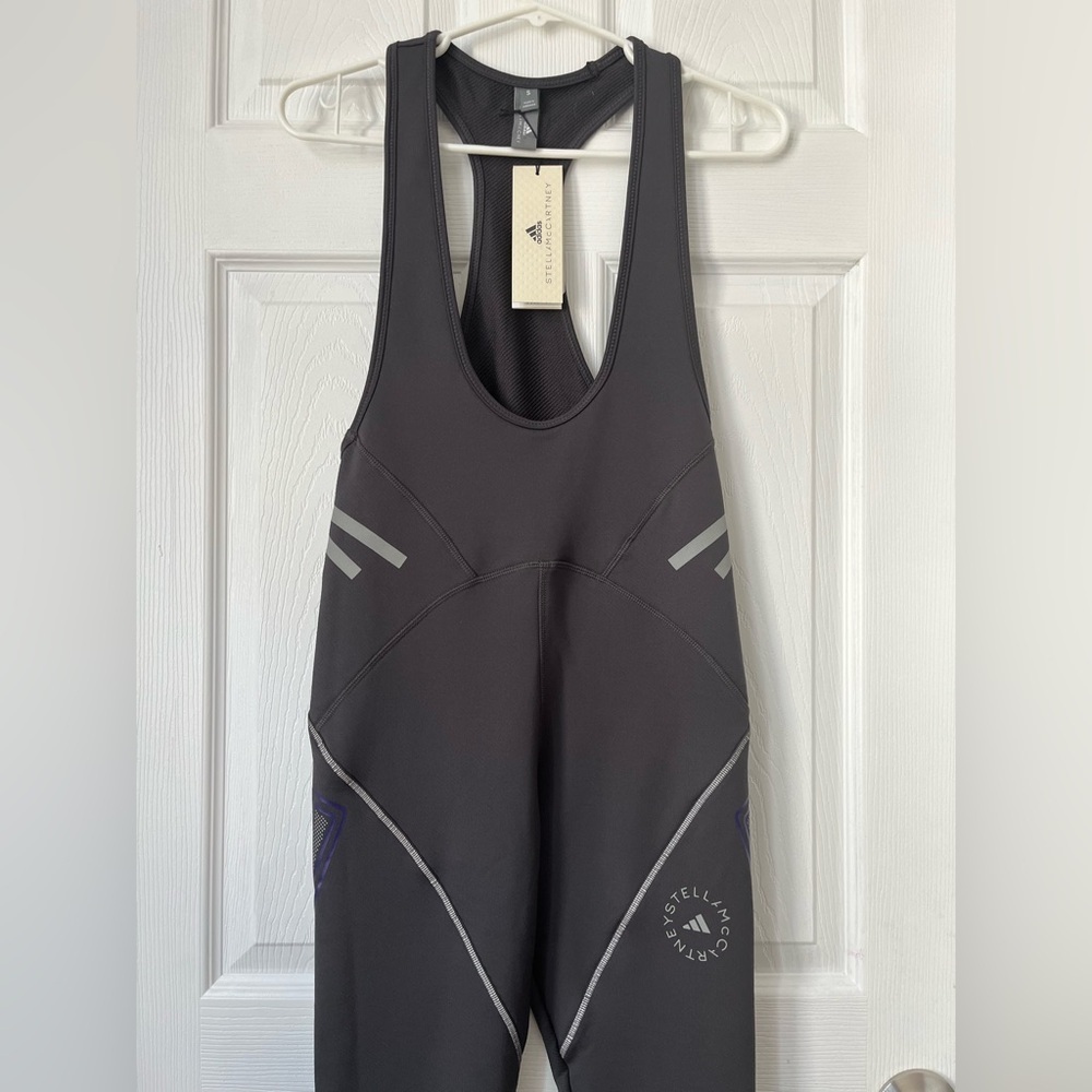 Adidas Stella McCartney Bib Tights Jumpsuit Black Gray Women's Small - Picture 5 of 11